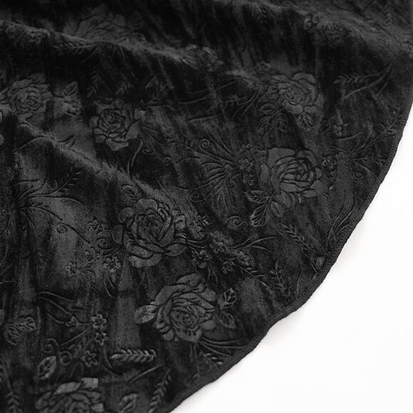 Devil Fashion Gothic Victorian Vampire Black Velvet Rose Princess Peplum Top - Picture 13 of 16